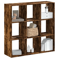 vidaXL Bokhylla rökfärgad ek 102x32x102 cm konstruerat trä