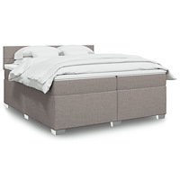 vidaXL Ramsäng med madrass taupe 200x200 cm tyg