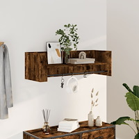 vidaXL Vägghylla rökfärgad ek 100x35x30,5 cm konstruerat trä