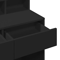 vidaXL Sminkbord med LED svart 80x41x134,5 cm