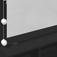 vidaXL Sminkbord med LED svart 80x41x134,5 cm