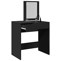 vidaXL Sminkbord med spegel svart 73x46,5x120 cm