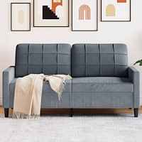 vidaXL Soffa 2-sits mörkgrå 140 cm sammet