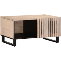 vidaXL Soffbord vit 80x51x40 cm massivt mangoträ