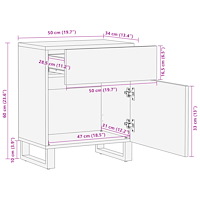 vidaXL Sängbord brun 50x34x60 cm massivt mangoträ
