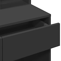 vidaXL Sminkbord med LED svart 80x41x144,5 cm