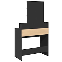 vidaXL Sminkbord med LED svart 80x41x144,5 cm