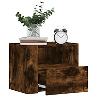 vidaXL Väggmonterat sängbord rökfärgad ek 45x30x35 cm
