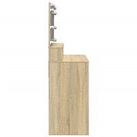 vidaXL Sminkbord med LED sonoma-ek 80x41x134,5 cm