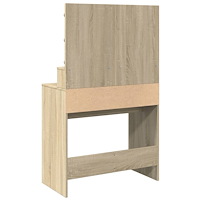 vidaXL Sminkbord med LED sonoma-ek 80x41x134,5 cm