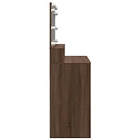 vidaXL Sminkbord med LED brun ek 80x41x134,5 cm