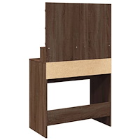 vidaXL Sminkbord med LED brun ek 80x41x134,5 cm