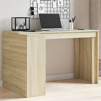 vidaXL Skrivbord sonoma-ek 123,5x73,5x75 cm konstruerat trä
