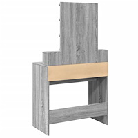 vidaXL Sminkbord med LED grå sonoma 80x41x144,5 cm