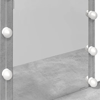 vidaXL Sminkbord med LED betonggrå 100x40x130 cm