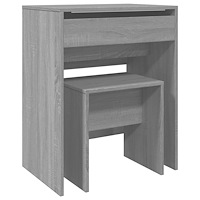 vidaXL Sminkbord med pall grå sonoma 60x40x113,5 cm