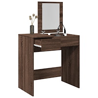 vidaXL Sminkbord med spegel brun ek 73x46,5x120 cm