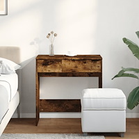 vidaXL Sminkbord med spegel rökfärgad ek 73x46,5x120 cm