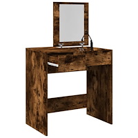 vidaXL Sminkbord med spegel rökfärgad ek 73x46,5x120 cm
