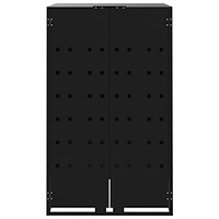 vidaXL Skjul för sopkärl för 3 platser svart 207x79x117 cm stål