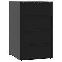 vidaXL Skjul för sopkärl för 3 platser svart 207x79x117 cm stål