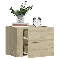 vidaXL Väggmonterat sängbord sonoma-ek 45x30x35 cm