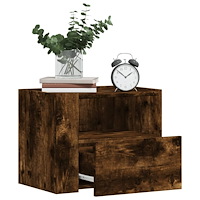 vidaXL Väggmonterade sängbord 2 st rökfärgad ek 45x30x35 cm