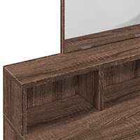 vidaXL Sminkbord med spegel brun ek 80x41x144,5 cm