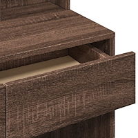 vidaXL Sminkbord med spegel brun ek 80x41x144,5 cm