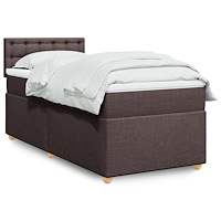 vidaXL Ramsäng med madrass mörkbrun 80x200 cm tyg