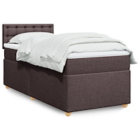 vidaXL Ramsäng med madrass mörkbrun 80x200 cm tyg
