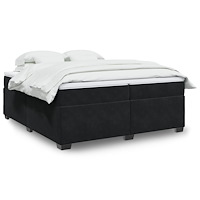 vidaXL Ramsäng med madrass svart 200x200 cm sammet