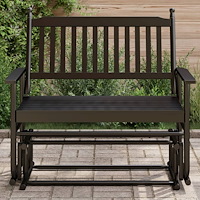 vidaXL Gungbänk svart 118x70x104,5 cm massivt poppelträ