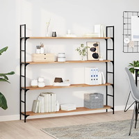 vidaXL Svävande hyllor 2 st 140x20x2 cm behandlat massivt akaciaträ