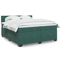 vidaXL Ramsäng med madrass mörkgrön 200x200 cm sammet