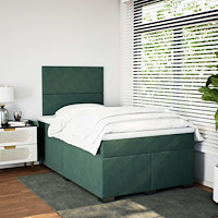 vidaXL Ramsäng med madrass mörkgrön 120x190 cm sammet
