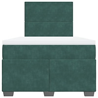 vidaXL Ramsäng med madrass mörkgrön 120x190 cm sammet