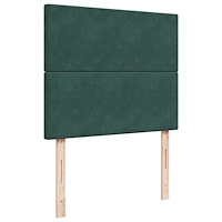 vidaXL Ramsäng med madrass mörkgrön 120x190 cm sammet
