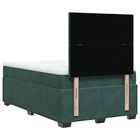 vidaXL Ramsäng med madrass mörkgrön 120x190 cm sammet