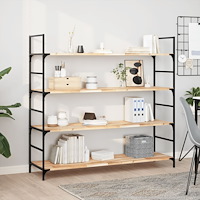 vidaXL Svävande hyllor 4 st 140x40x2 cm obehandlat massivt akaciaträ