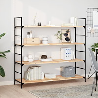 vidaXL Svävande hyllor 4 st 120x40x2 cm obehandlat massivt akaciaträ