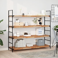 vidaXL Svävande hyllor 3 st 160x40x4 cm behandlat massivt akaciaträ