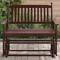 vidaXL Gungbänk brun 118x70x104,5 cm massivt poppelträ