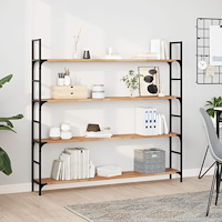 vidaXL Svävande hyllor 3 st 140x20x2 cm behandlat massivt akaciaträ