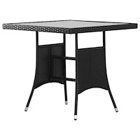 vidaXL Trädgårdsbord svart 80x80x74 cm konstrotting