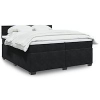 vidaXL Ramsäng med madrass svart 200x200 cm sammet