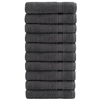 vidaXL Premium handdukar SOLUND 10 st antracit 50x100cm 600gsm