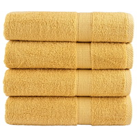 vidaXL Premium badhanddukar SOLUND 4st guld 100x150cm 600gsm