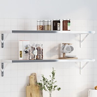 vidaXL Hyllfästen 4 st 30x2,5x15,5 cm silver rostfritt stål