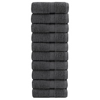 vidaXL Premium gästhanddukar SOLUND 10 st antracit 30x30cm 600gsm